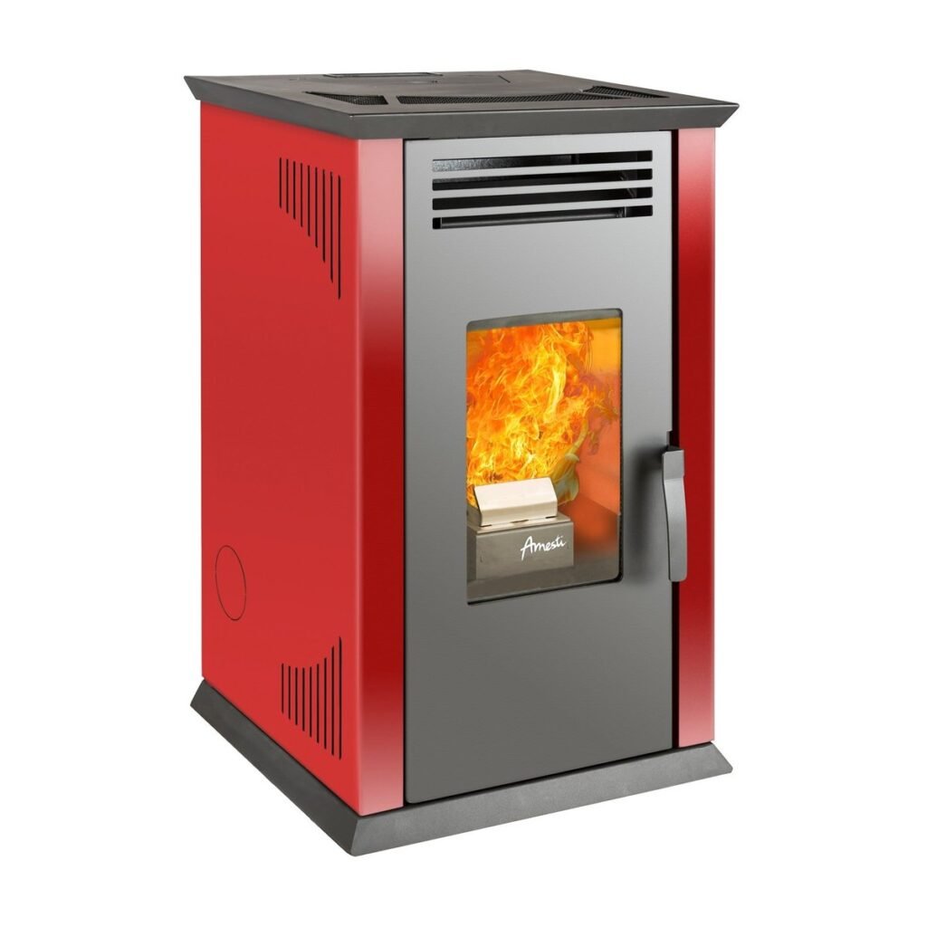 Estufa a pellet Amesti Italy 8100 Plus rojo italiano