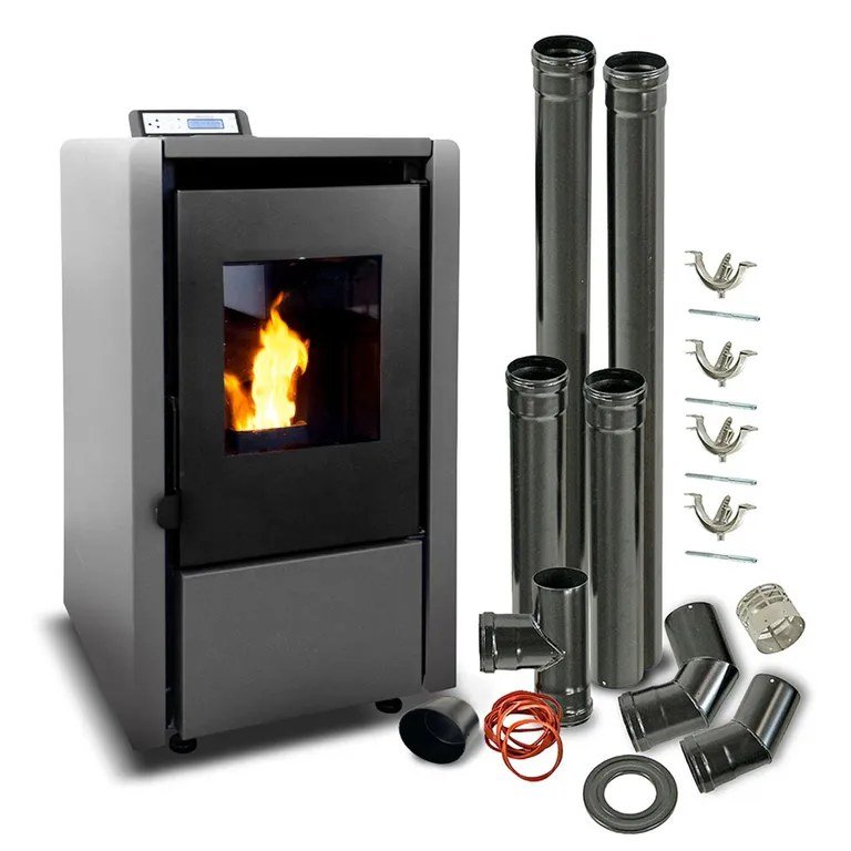 Pack estufa a pellet Betterlife 6,2 kW con kit de instalación a muro